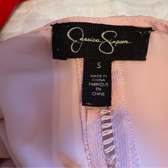 Jessica Simpson sleeveless pink swing tank top, tiered , V neck, size small. - Picture 6 of 6